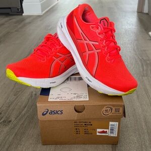 ASICS Gel-Kayano 30 Bright Red with Neon Yellow Accents